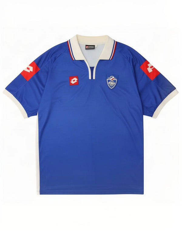 Lotto Maillot de football domicile Yougoslavie 2002-2003 pour homme 2XL Bleu Colourblock