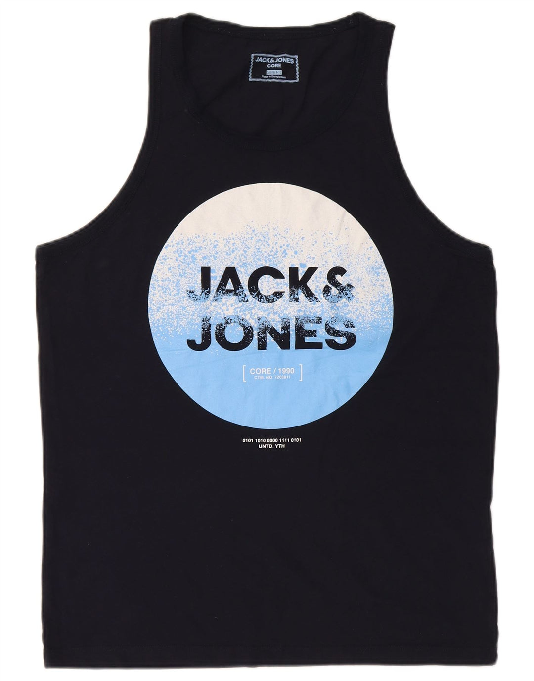 Jack & Jones Débardeur Graphique Coupe Slim Homme Bleu Marine Large