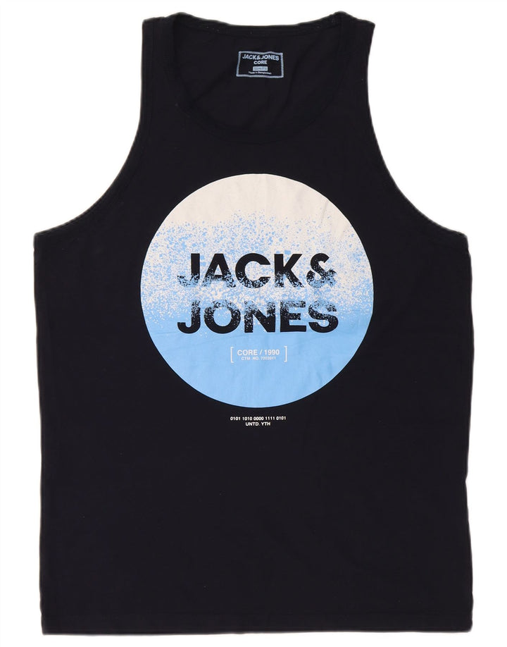 Jack & Jones Débardeur Graphique Coupe Slim Homme Bleu Marine Large