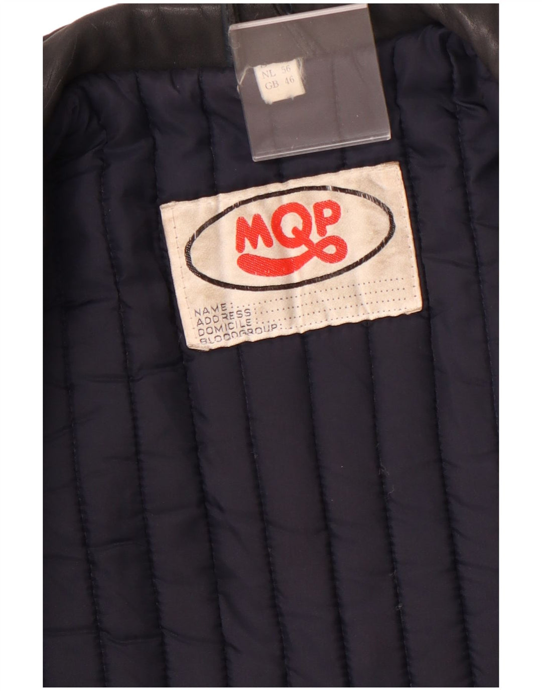 MQP Veste de motard en cuir pour homme UK 46 3XL Cuir color block noir