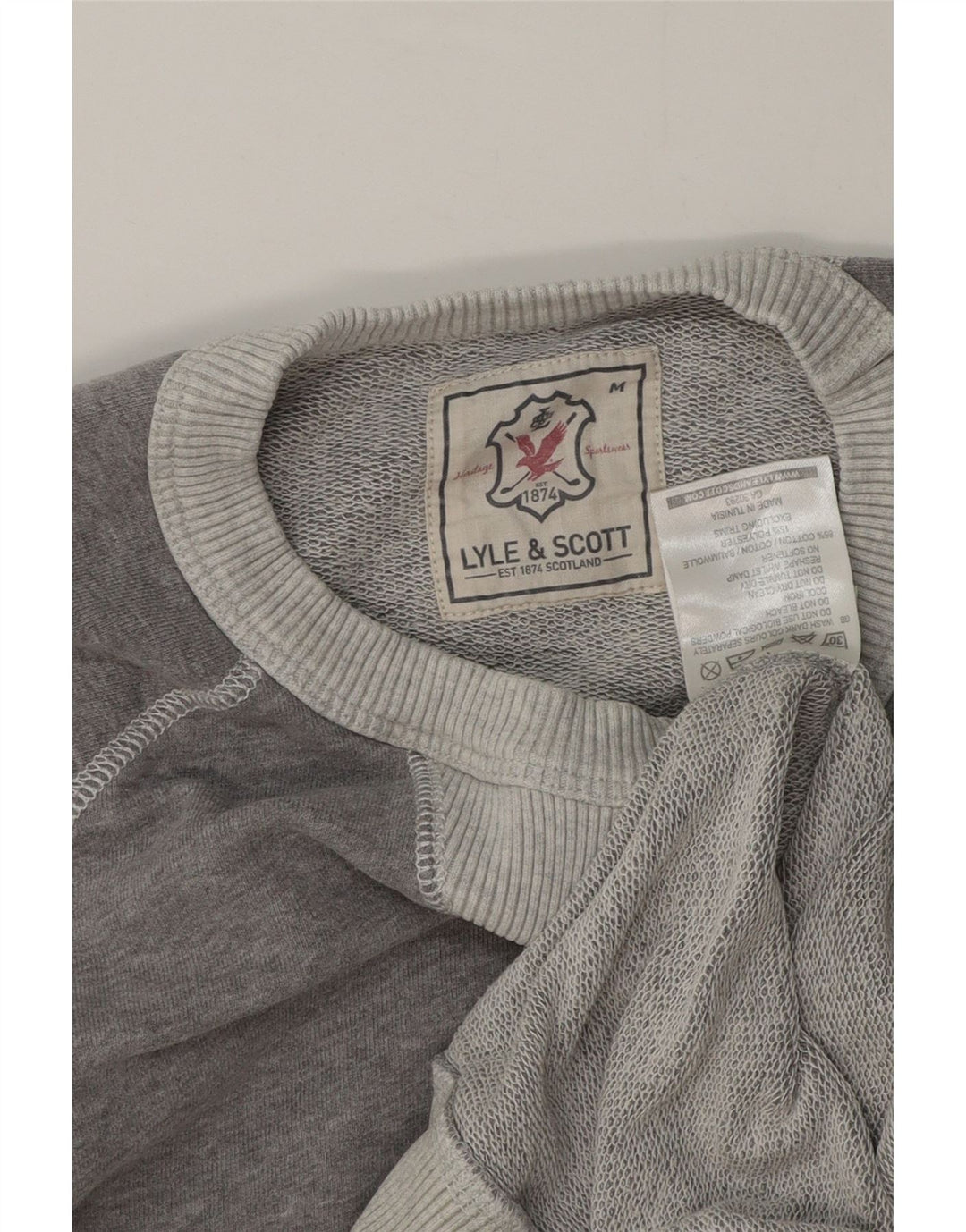 LYLE & SCOTT Sweat-Shirt à Manches Courtes Homme Gris Moyen Coton