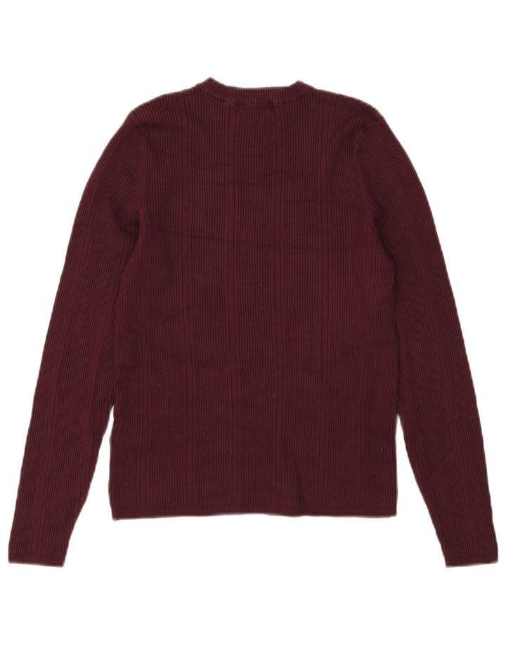 Marks & Spencer Pull à col rond pour femme UK 12 Bordeaux moyen