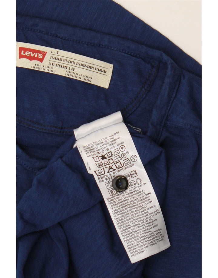 Levi's Haut à Manches Longues Coupe Standard Homme Bleu Large Coton