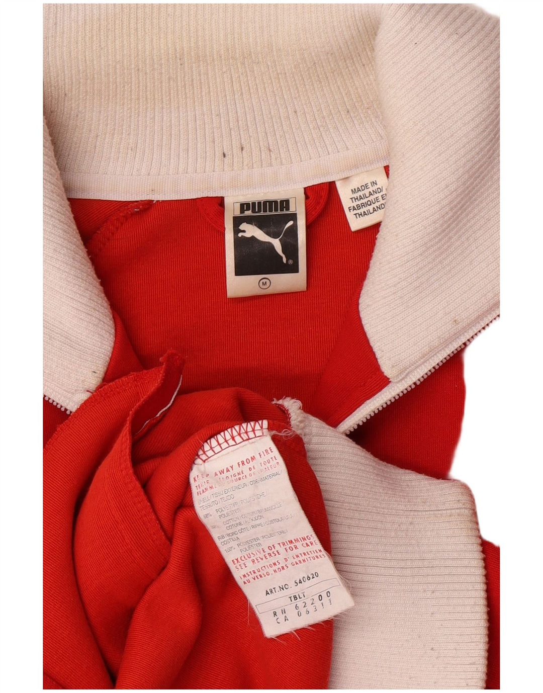 Puma Veste de survêtement rétro pour femme UK 14 Rouge moyen Colourblock
