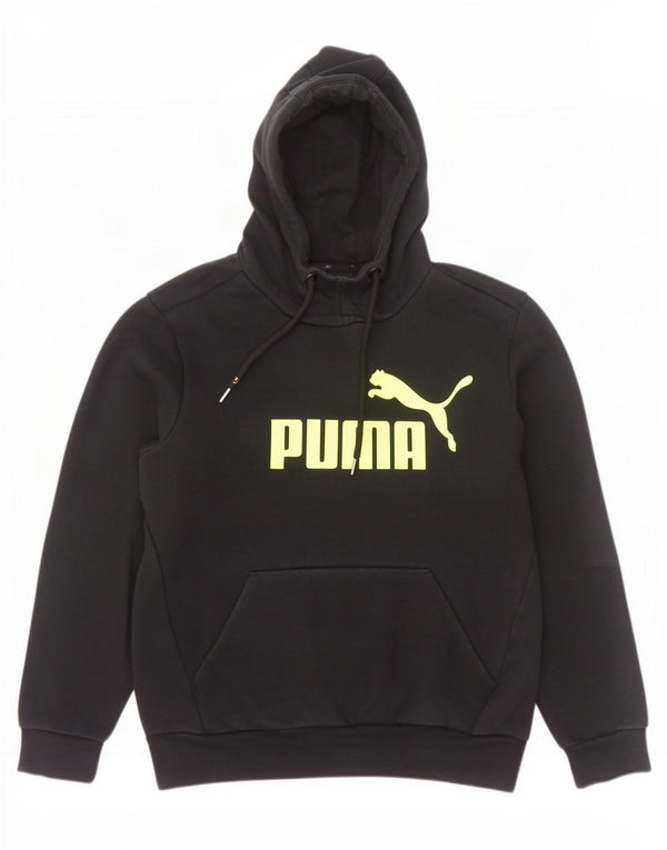 Puma Pull à capuche graphique pour homme en coton noir Taille S