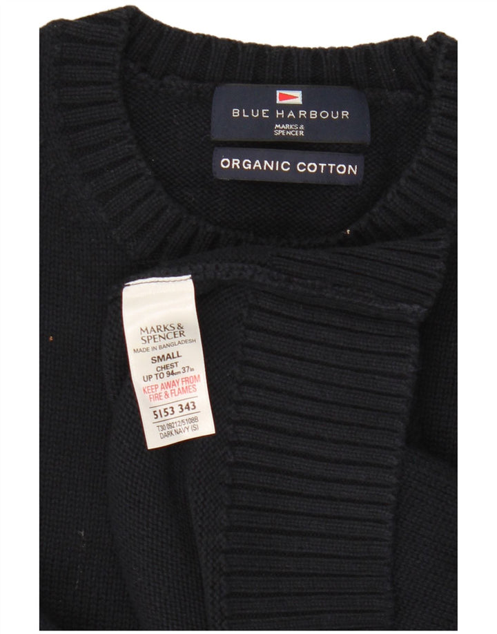Marks & Spencer Pull à col rond Blue Harbour pour homme, petit bleu marine
