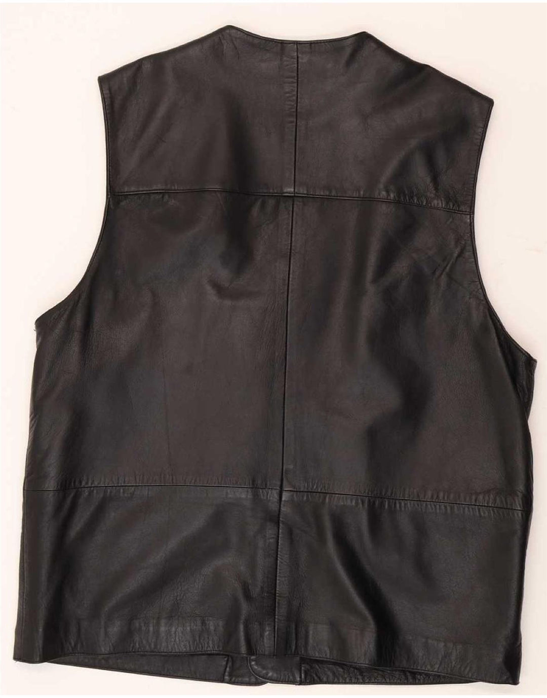 gilet en cuir homme vintage UK 38 Moyen Noir