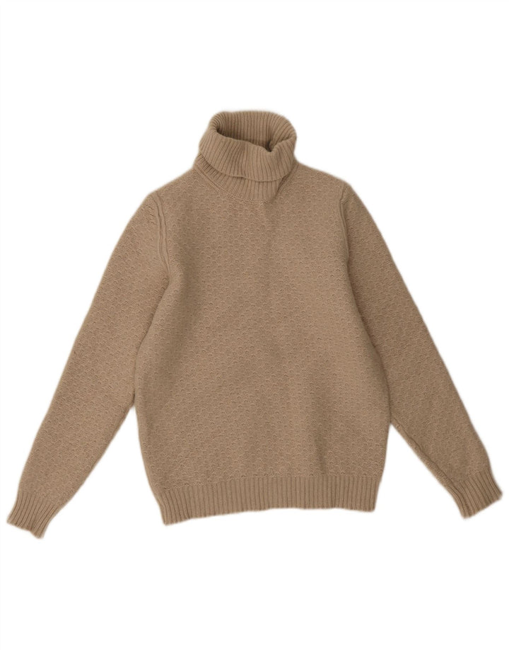 Massimo Dutti Pull col roulé pour femme UK 14 Grand Beige Géométrique