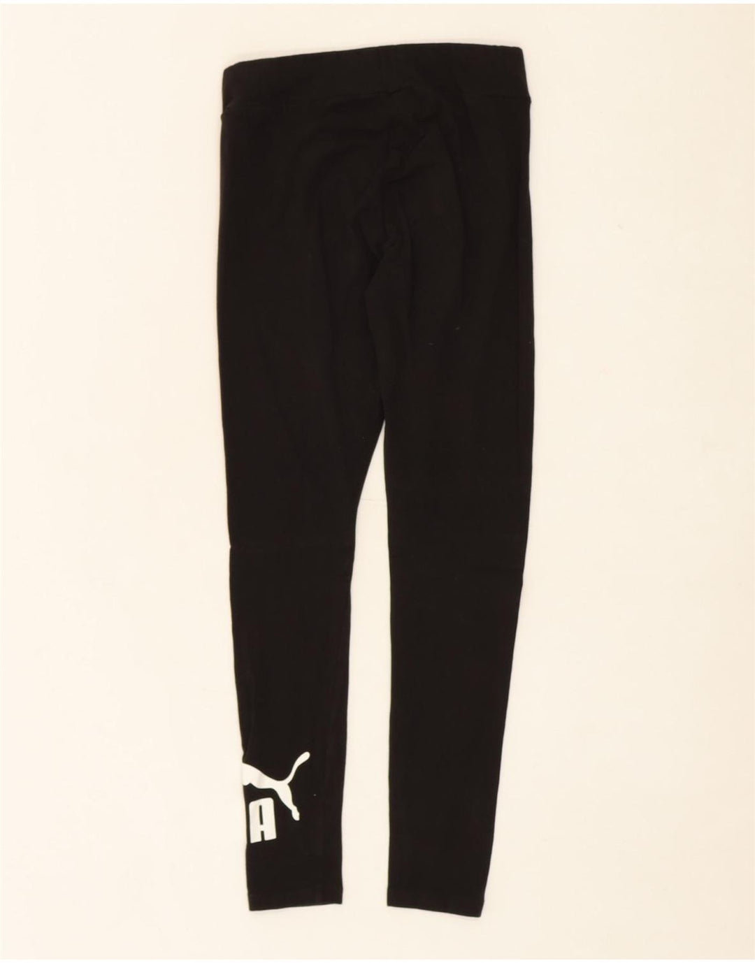 PUMA Womens Graphic Leggings UK 10 Small Black Cotton Vintage Puma and Second-Hand Puma from Messina Hembry 