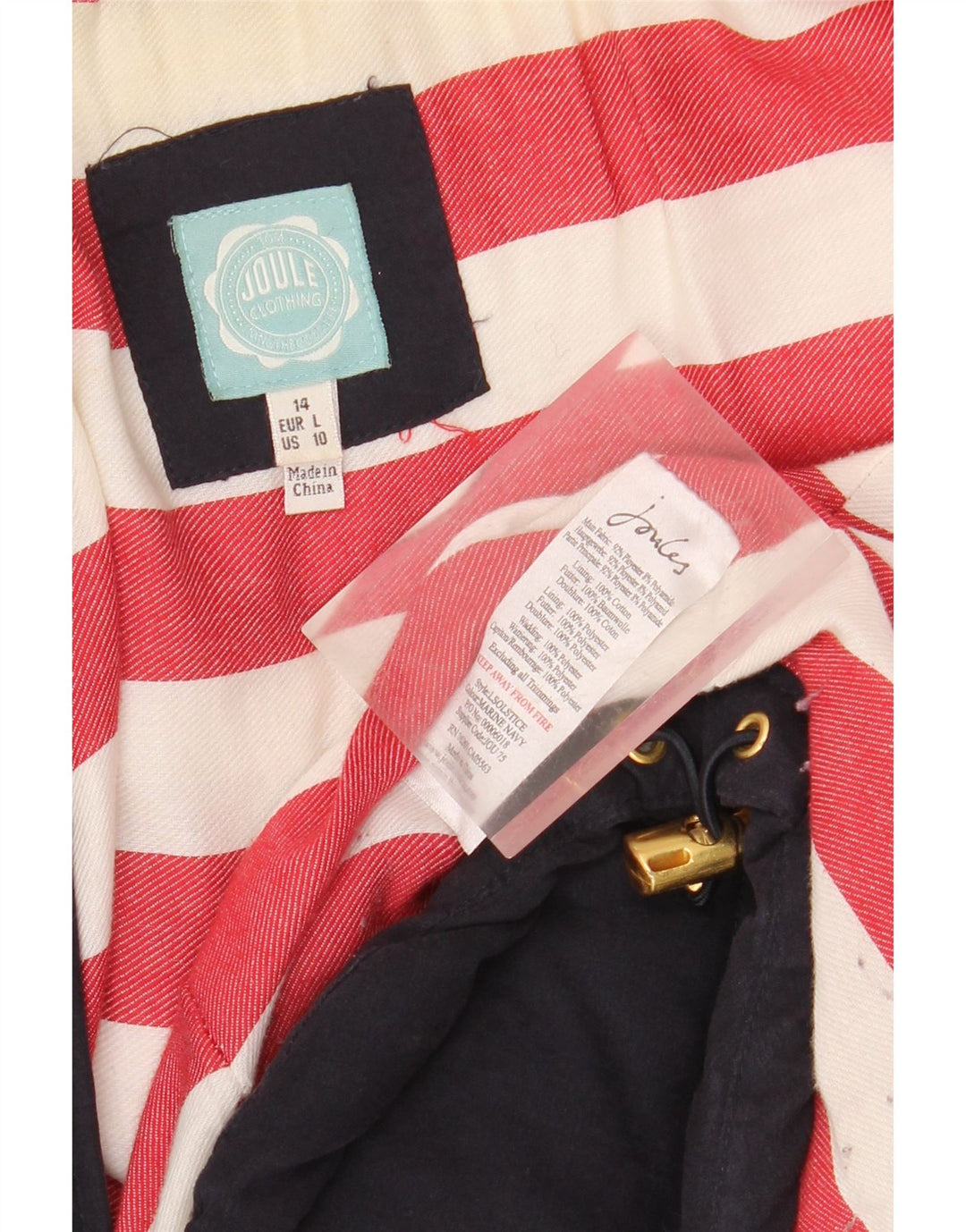 JOULES Veste matelassée pour femme UK 14 Large Bleu Marine Polyester