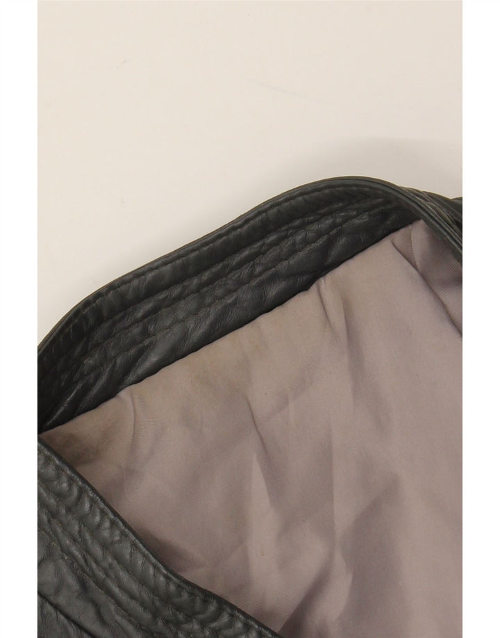 VINTAGE Veste en cuir homme UK 40 Grand cuir gris