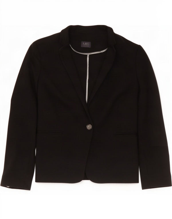 Marks & Spencer Veste blazer à 1 bouton pour femme UK 16 Grand coton noir