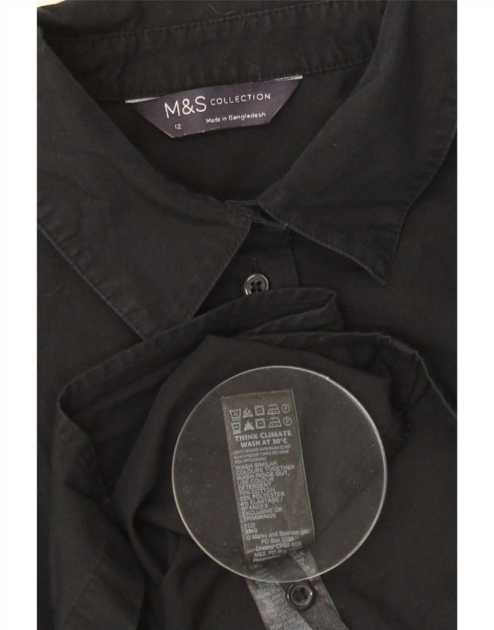 Marks & Spencer Chemise femme UK 12 Medium Black Cotton