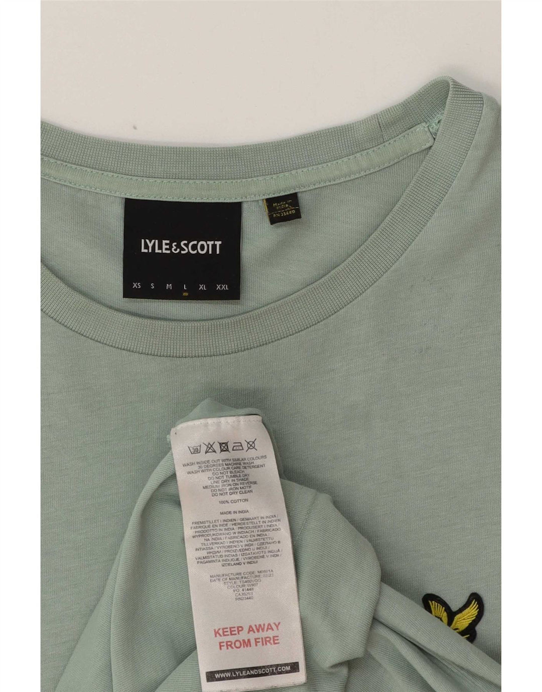 Lyle & Scott T-Shirt Homme Haut Large Vert Coton