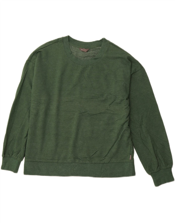 EDDIE BAUER Sweat-shirt pour femme UK 14 en coton vert moyen