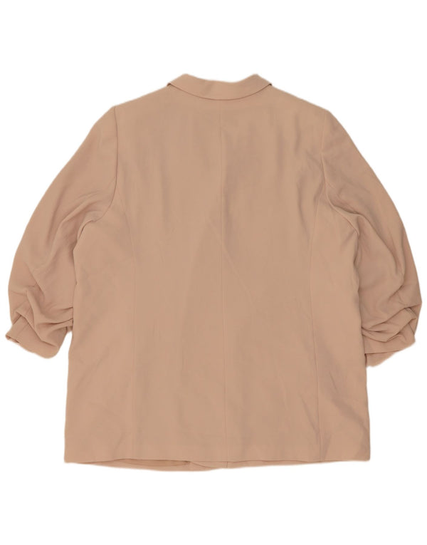 Marks & Spencer Veste blazer ouverte à manches 3/4 pour femme UK 24 4XL Rose