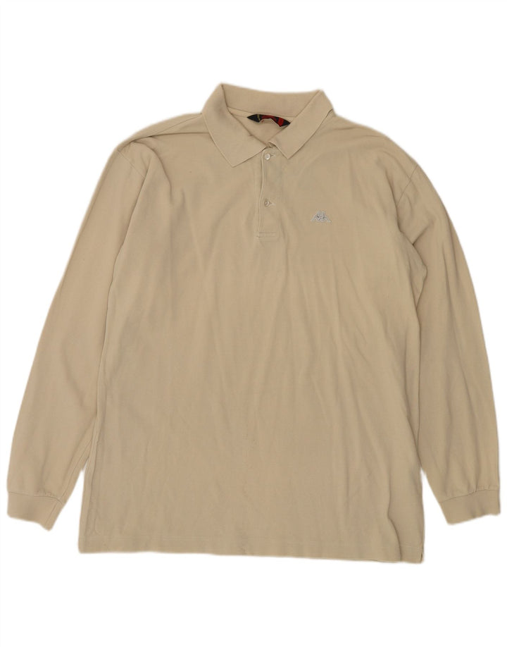 KAPPA Polo à manches longues pour homme en coton beige