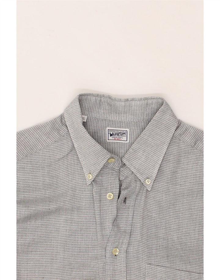 WAMPUM Mens Shirt XL Grey Check Cotton Vintage Wampum and Second-Hand Wampum from Messina Hembry 