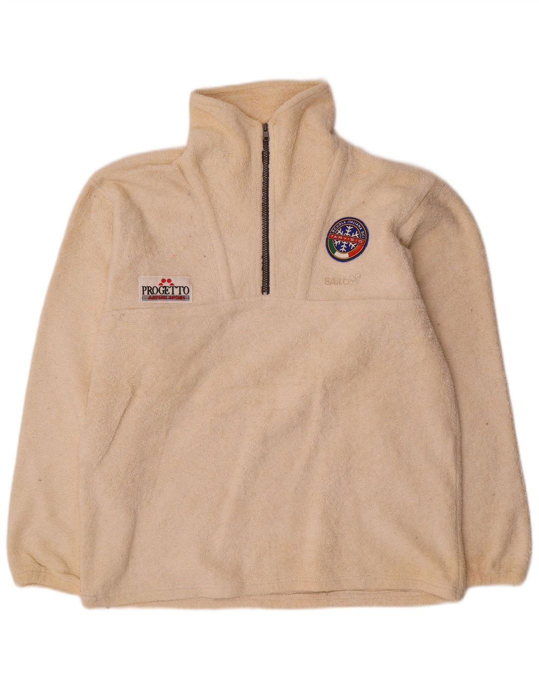 Bailo Pull polaire à col zippé pour homme en polyester blanc cassé