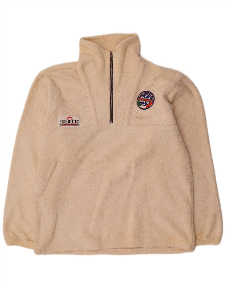 Bailo Pull polaire à col zippé pour homme en polyester blanc cassé