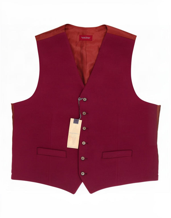 Samuel Windsor Gilet pour homme UK 44 XL Marron Laine vierge