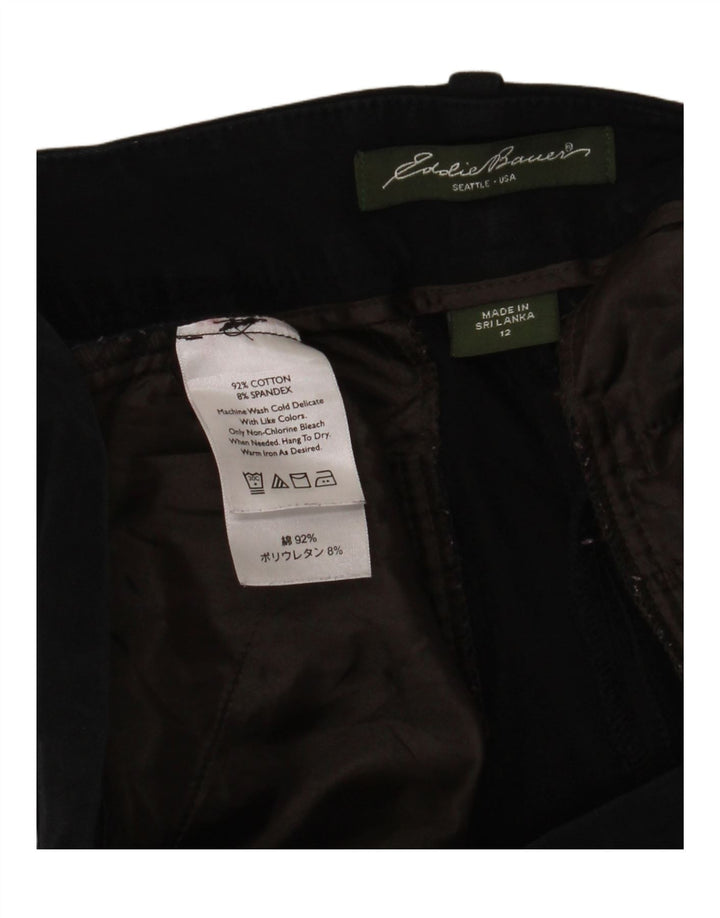 Eddie Bauer Pantalon décontracté bootcut pour femme US 12 Large W34 L34 Coton noir