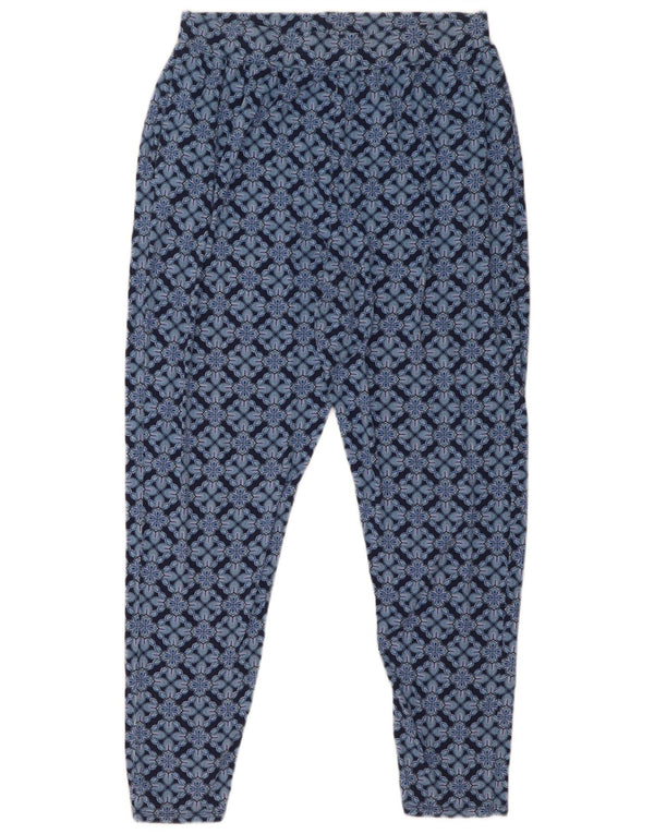 M&Co Pantalon décontracté slim pour femme UK 14 Large W30 L29 Bleu marine Floral