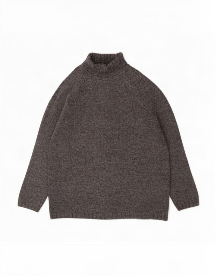 Marks & Spencer Pull à col roulé St. Michael pour homme en laine grise grande taille