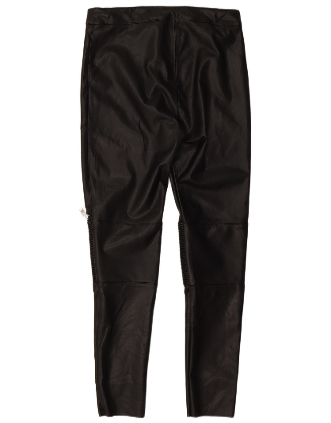 Zara Pantalon slim en similicuir pour femme Medium W28 L27 Noir Polyester