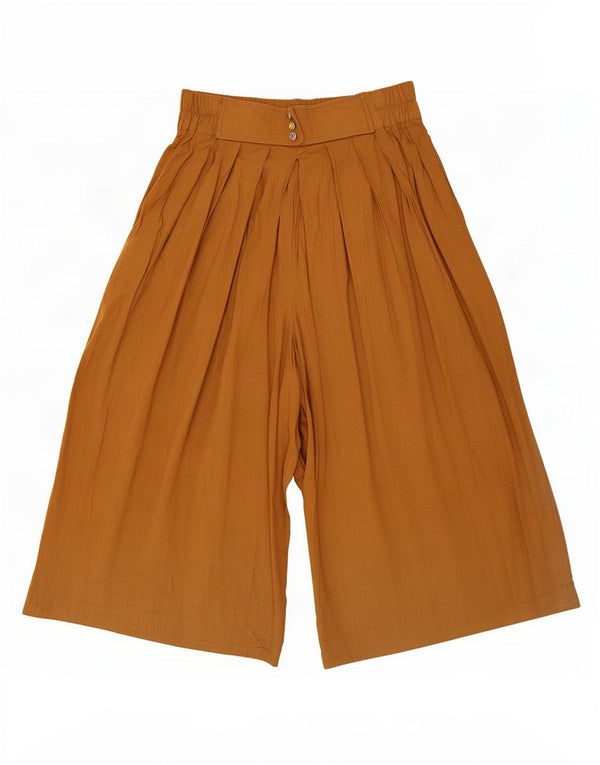 vintage Femmes Culottes Capri Pantalon UK 14 Grand W30 L17 Marron