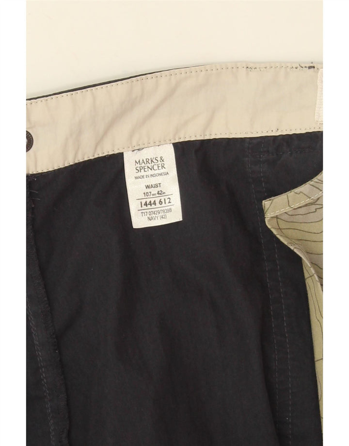 Marks & Spencer Short Cargo Homme W42 2XL Bleu Marine Coton