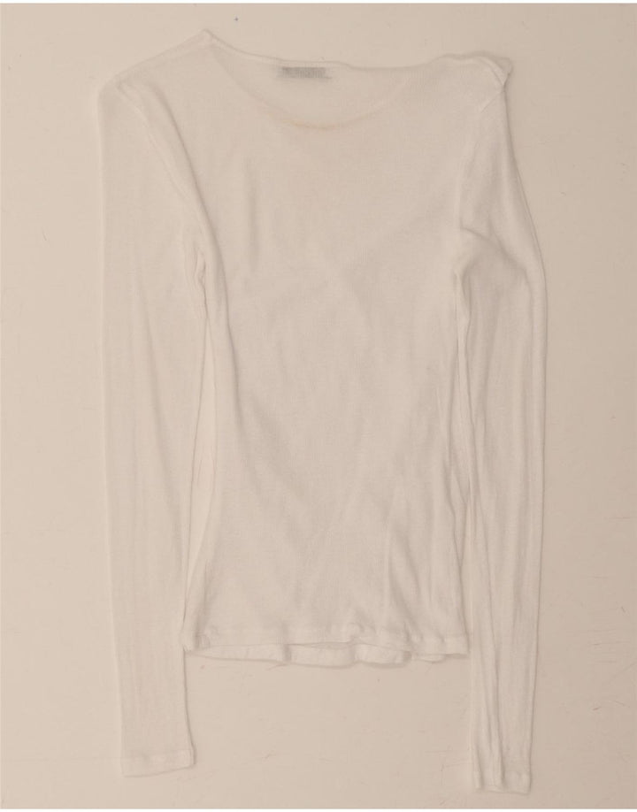 ZARA Womens Top Long Sleeve UK 12 Medium White Vintage Zara and Second-Hand Zara from Messina Hembry 