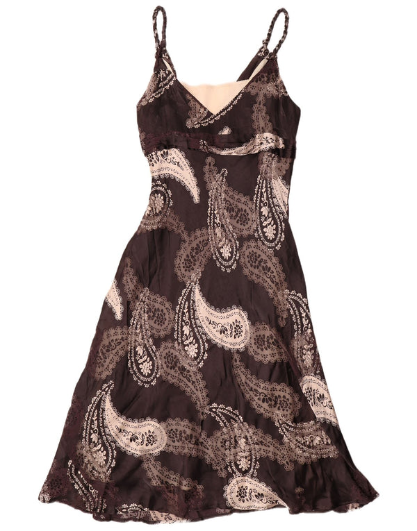 Phase Eight Robe longue sans manches pour femme UK 18 XL Gris Paisley Viscose