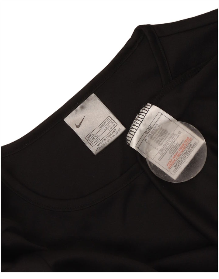 Nike Haut Dri Fit à manches longues pour femme UK 14/16 Large Noir Polyester