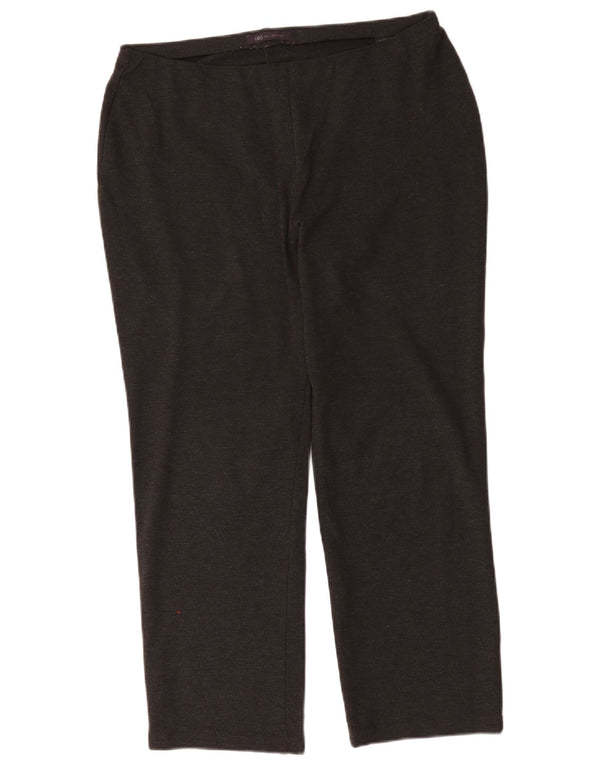 Marks & Spencer Pantalon décontracté régulier pour femme UK 16 Large W34 L28 Gris