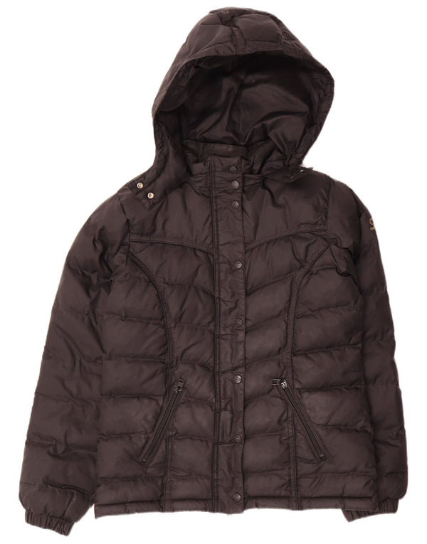Lee Veste matelassée surdimensionnée à capuche pour femme UK 6 XS Noir Polyamide