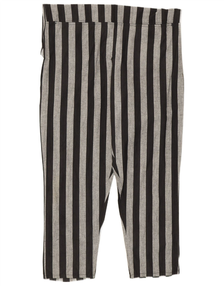 vintage Femme Combinaison sans manches UK 14 Moyen Noir Rayé