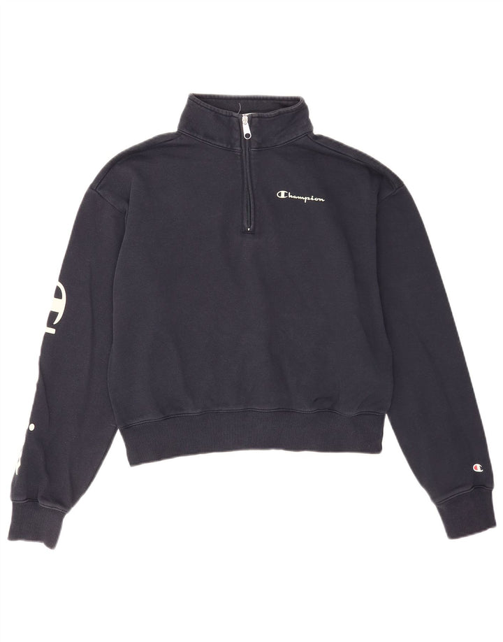 Champion Sweat-shirt court graphique pour femme UK 14 Bleu marine moyen