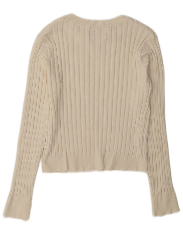 Zara Pull à col rond pour fille 13-14 ans Blanc cassé Viscose