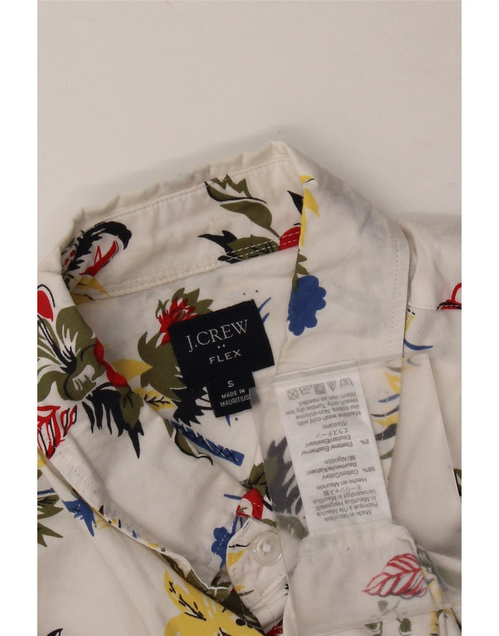J. CREW Chemise à manches courtes Flex pour hommes Petit coton floral blanc