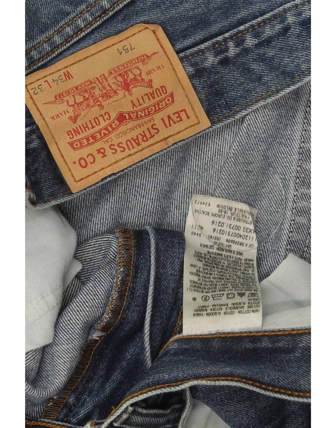 Levi's Jean Droit 751 Homme Bleu W34 L32 Coton
