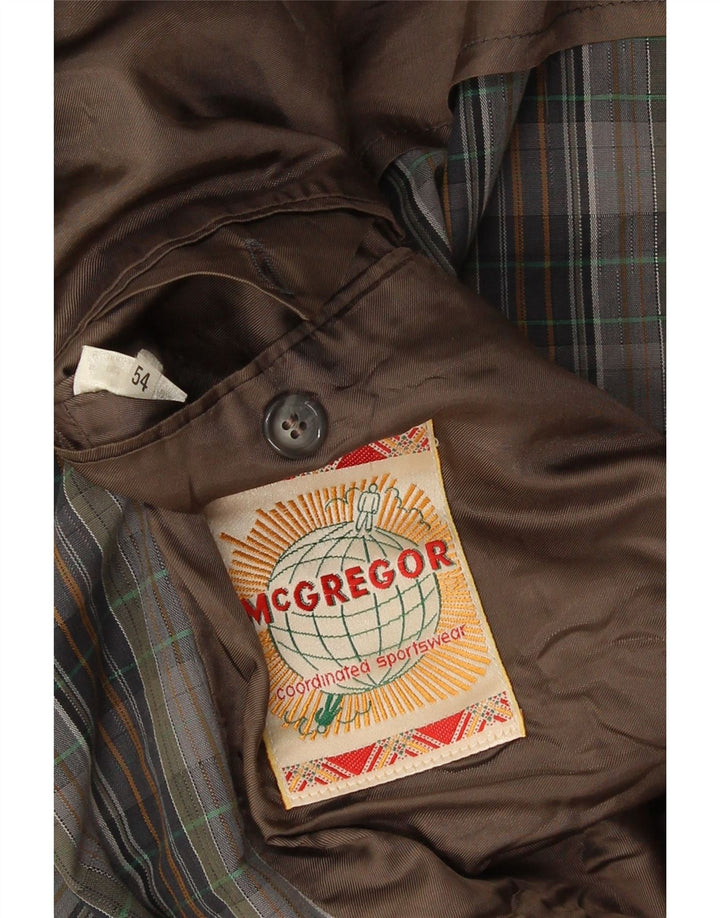 MC Gregor Veste blazer à 2 boutons pour homme EU 54 2XL Gris à carreaux en coton