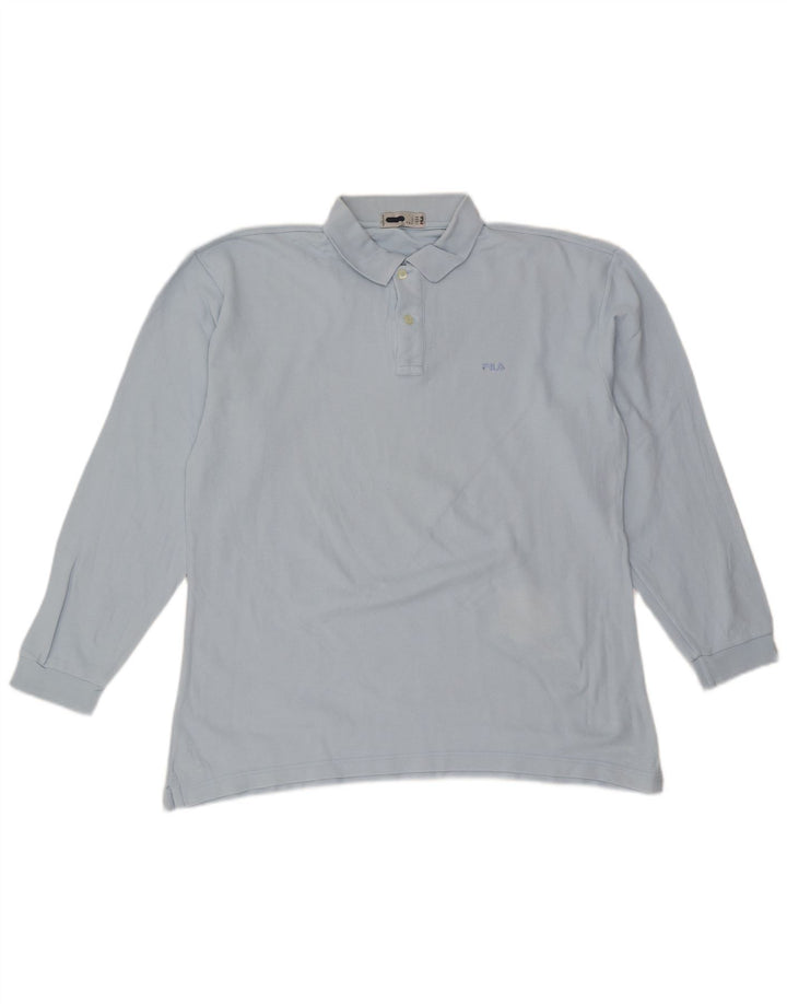 FILA Polo à manches longues pour hommes, grand bleu