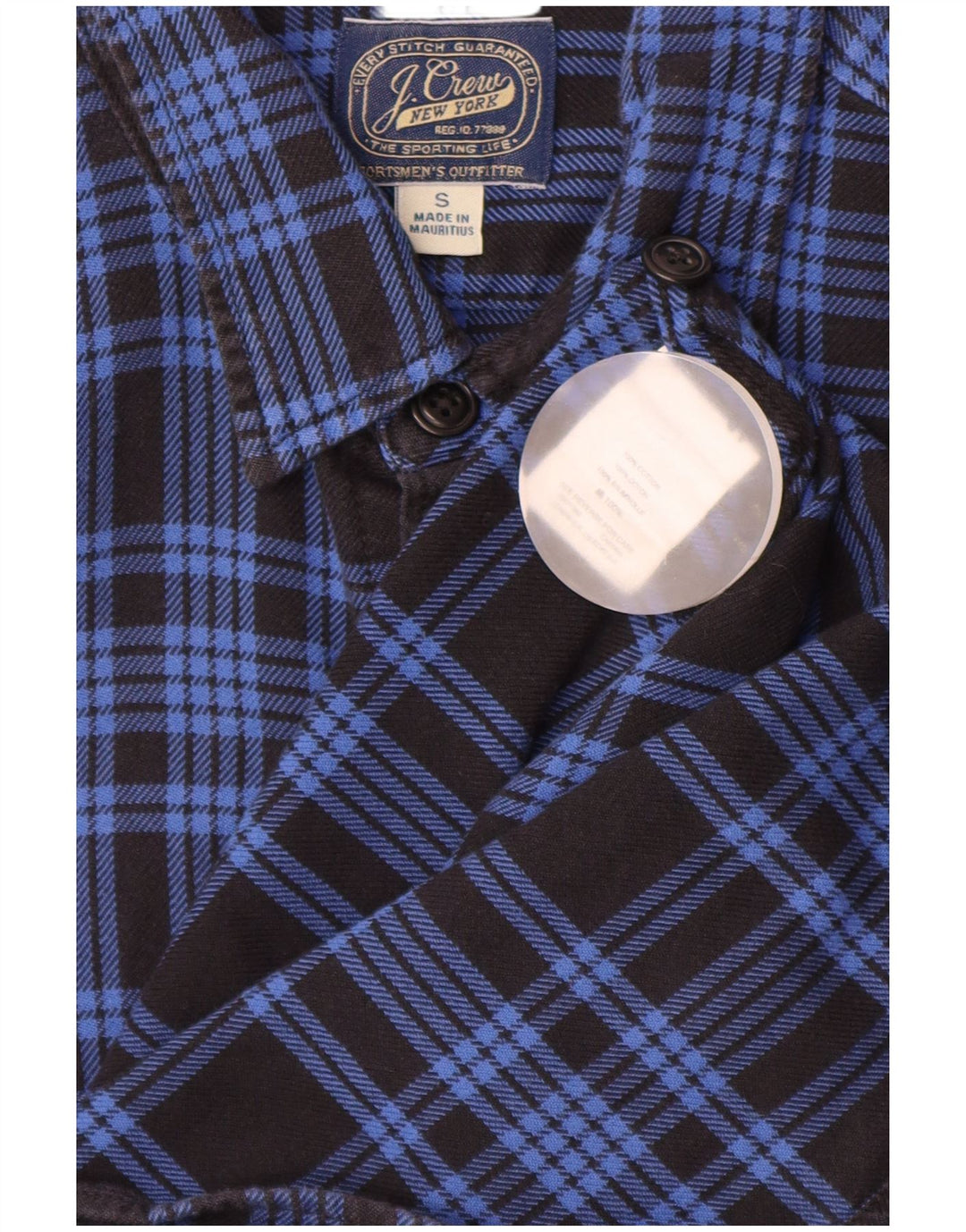 J. CREW Chemise en flanelle pour homme en coton à petits carreaux bleus
