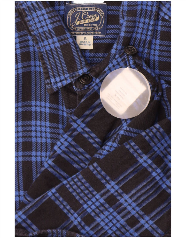 J. CREW Chemise en flanelle pour homme en coton à petits carreaux bleus