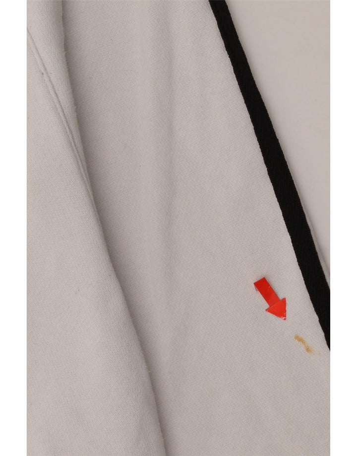 Adidas Pull à capuche zippé graphique pour homme en coton blanc moyen