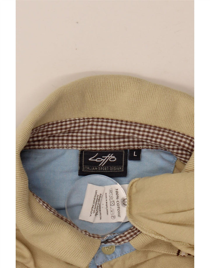 LOTTO Polo Homme Large Beige Coton