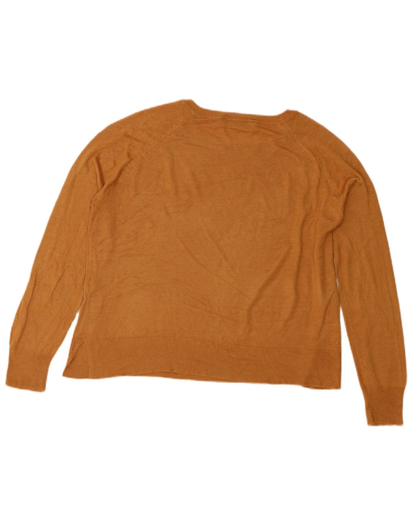 Zara Pull court surdimensionné à col bateau pour femme UK 10 Petit Beige