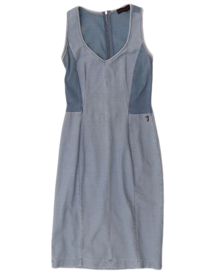 Trussardi Jeans Robe Fourreau Femme IT 42 Bleu Moyen Colourblock