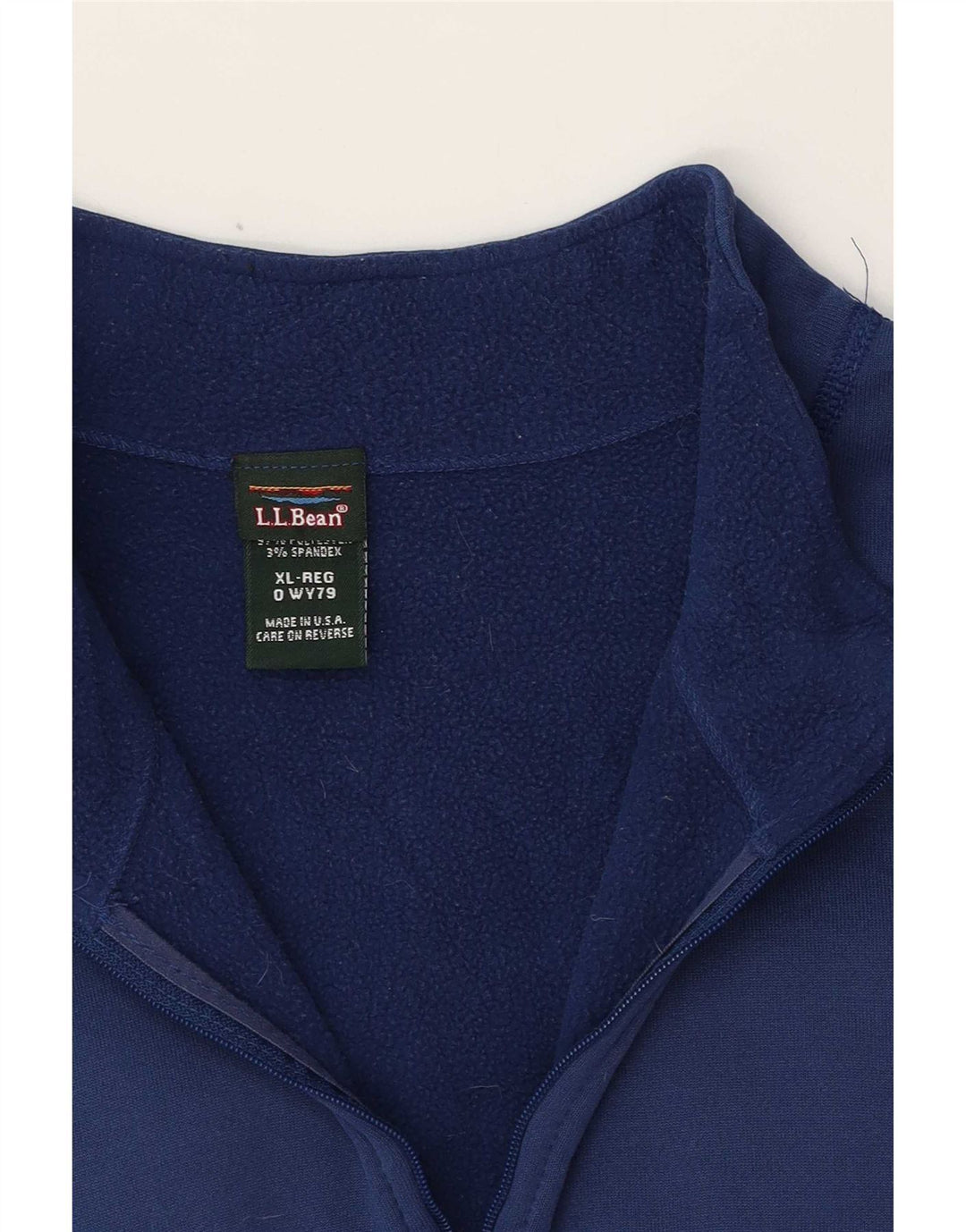 L.L.Bean Sweat-shirt col zippé pour homme XL Bleu Polyester
